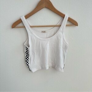 John Galt cropped tank with black checkered side detail